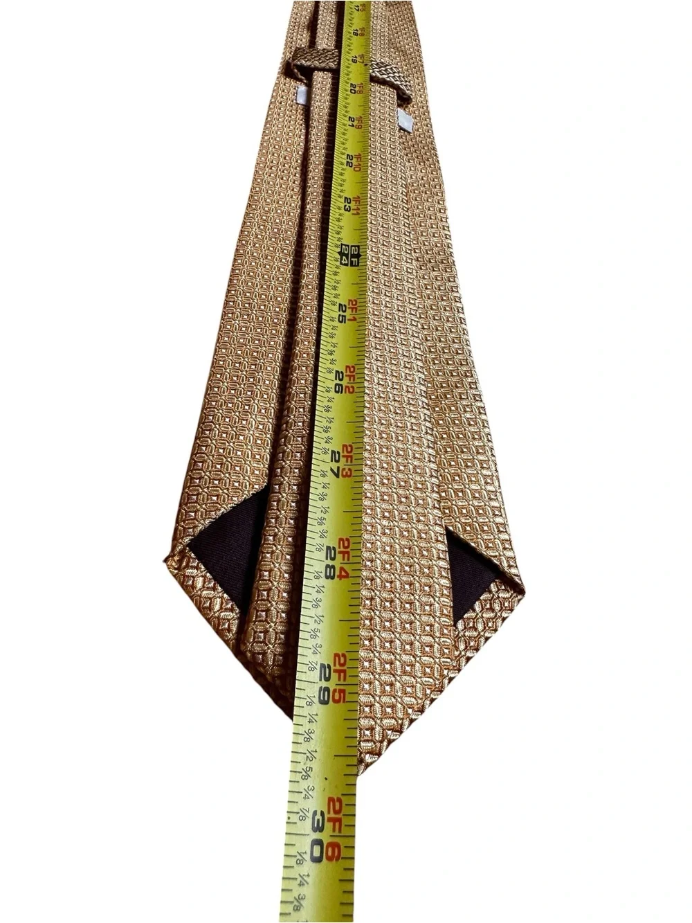 Jack Victor Goldenrod Gold Thick Woven Silk Tie Made In Italy 3 1/4” x 59”